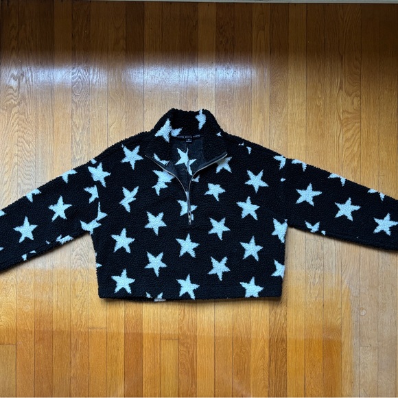HYFVE Black & White Star Fleece Half Zip PullOver - Picture 3 of 12